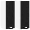 vidaXL Hanging Cabinet 2 pcs Black Oak and White 30 x 31 x 80 cm