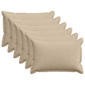 vidaXL Cushion Cover 6 pcs HOUTEN Taupe 50 x 75 cm Corduroy