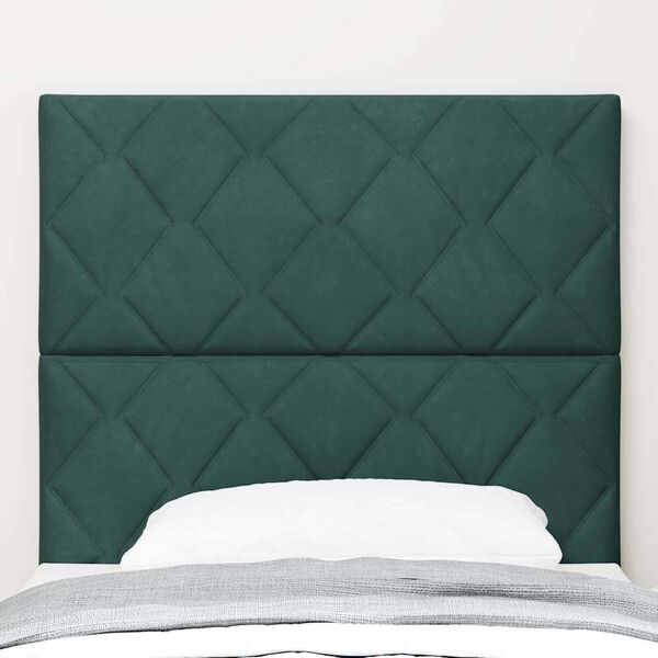vidaXL Headboard Height Adjustable Dark green 100 cm Velvet