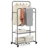 vidaXL Clothes Rack with Shelf with Wheel Black 80 x 53 x 156 cm