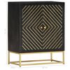 vidaXL Sideboard Black and Gold 60x30x75 cm Solid Mango Wood