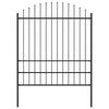 vidaXL Garden Fence with Spear Top Steel 170x200 cm Black