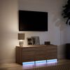 vidaXL TV Cabinet with LED Brown Oak 97x34x40 cm Engineered Wood