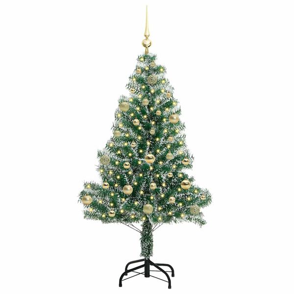 vidaXL Artificial Christmas Tree Snow Flocked with LED Light 150 cm