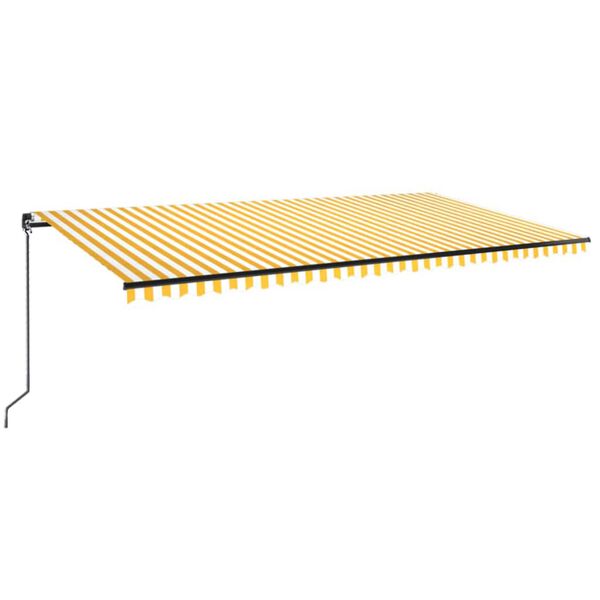 vidaXL Manual Retractable Awning 600x350 cm Yellow and White