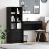 vidaXL Desk with Drawer 2 pcs Black Oak
