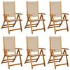 vidaXL Folding Chairs 6 pcs Solid Wood Acacia and Textilene