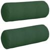 vidaXL Bolster Pillows 2 pcs Dark Green Ø 25 x 70 cm Corduroy Fabric