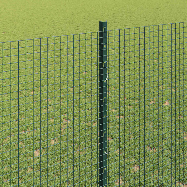 vidaXL Fence with Post Green 1.6 x 10 m Steel and PVC