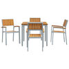 vidaXL Garden Dining Set 5 pcs Grey and brown 90 x 90 x 75 cm