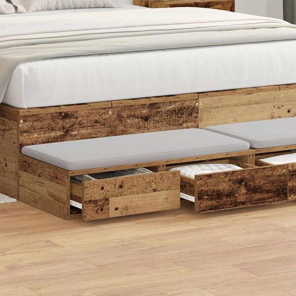 vidaXL Bed Drawers Old Wood 150 x 36.5 x 16.5 cm Engineered Wood