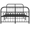 vidaXL Metal Bed Frame without Mattress with Footboard Black 120x200cm