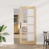 vidaXL Sliding Door Natural 86 x 198.5 cm Solid Pine Wood and Glass
