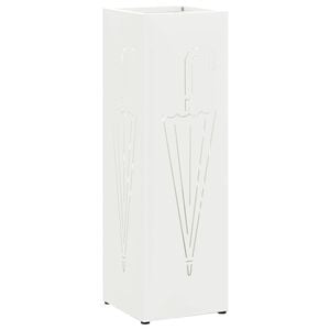 vidaXL Rain Umbrella Stand White 15.5 x 15.5 x 49 cm Steel