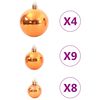 vidaXL Christmas Baubles 98 pcs Copper &Oslash;3/4/6 cm