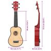 vidaXL Soprano Ukulele Set with Bag for Kids Light Wood 23"