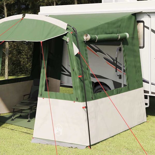 vidaXL Tailgate Tent for Caravan Rectangular Green 352 x 250 x 240 cm