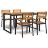 vidaXL 5 Piece Garden Dining Set Solid Wood Acacia and Metal