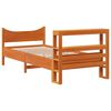 vidaXL Bed Frame with Headboard Wax Brown 90x190 cm Single Solid Wood Pine