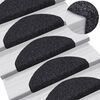 vidaXL Stair Mats Self-adhesive 5 pcs 65x21x4 cm Black Half Round Large