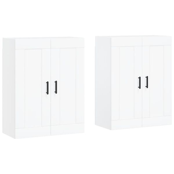 vidaXL Wall Mounted Cabinets 2 pcs White Engineered Wood