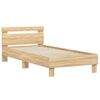 vidaXL Bed Frame without Mattress with Headboard Sonoma Oak 90x200 cm