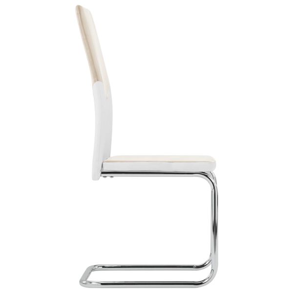 vidaXL Cantilever Dining Chairs 2 pcs Cappuccino Faux Leather