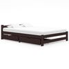 vidaXL Bed Frame without Mattress Dark Brown Solid Pinewood 180x200 cm