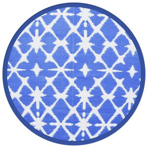 vidaXL Outdoor Carpet ARAKIL Blue and White &Oslash;160 cm PP
