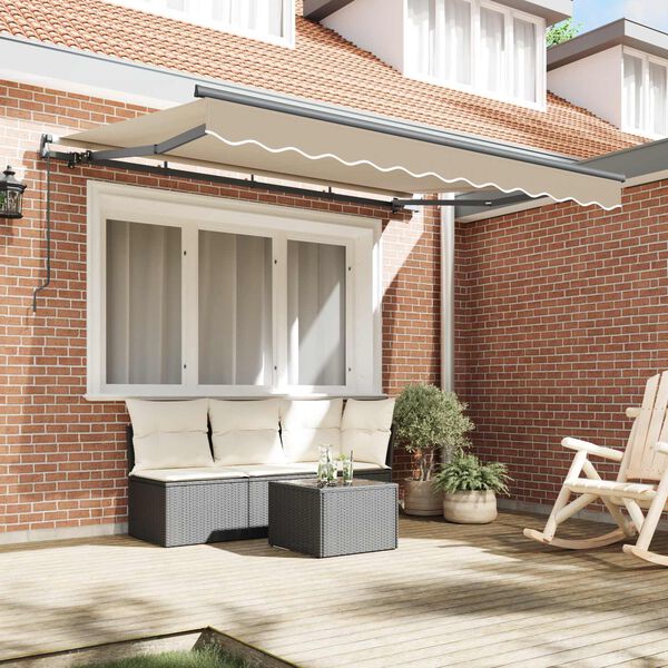 vidaXL Retractable Awning Manual Beige 250 x 200 cm Fabric