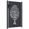vidaXL Garden Gate Anthracite 100x150 cm Steel Tree Design