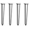 vidaXL hairpin legs for console tables for Console Table 4 pcs Black 72 cm Solid Steel