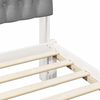 vidaXL Bed Frame with Upholstered Headboard White 135 x 190 cm