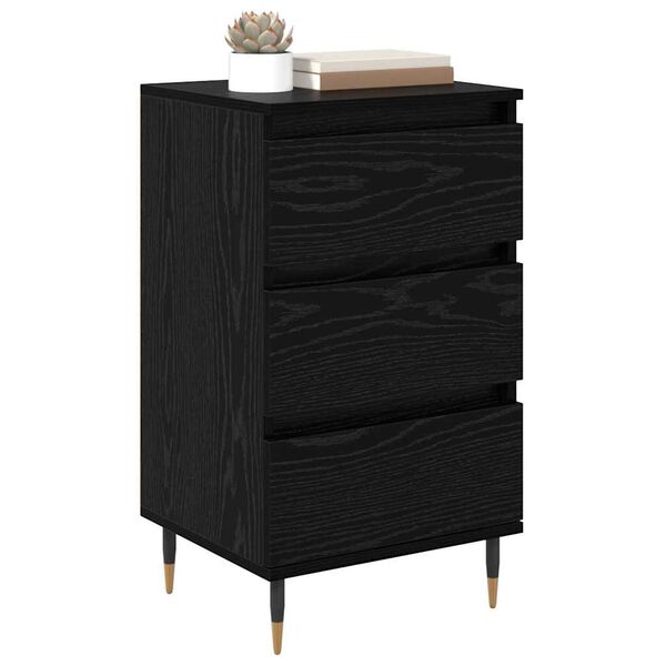 vidaXL Sideboard with Drawer Black oak 35 x 40 x 70 cm Engineered wood