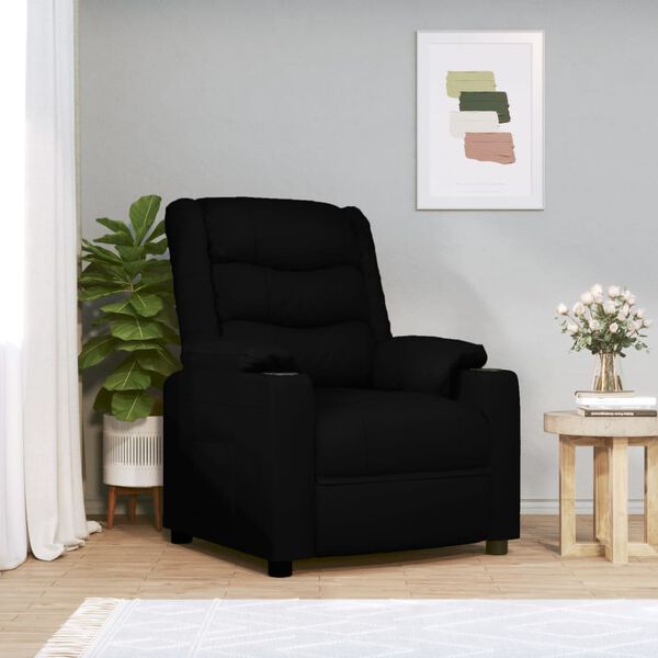 vidaXL Recliner Chair Black Faux Leather