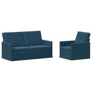 vidaXL Sofa Set 2 pcs Blue Velvet