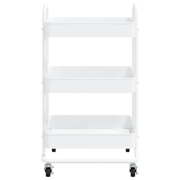 vidaXL 3-Tier Trolley White 43x34x79 cm Steel