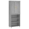 vidaXL Highboard Grey Sonoma 69.5x34x180 cm Engineered Wood