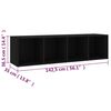 vidaXL 3 Piece TV Cabinet Set Black Engineered Wood