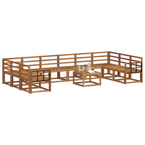 vidaXL Outdoor Sofa Set 11 pcs Natural Solid Acacia Wood