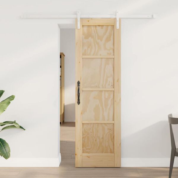 vidaXL Sliding Door Brown 61 x 198.5 cm Solid Pine Wood