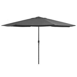 vidaXL Garden Parasol with Metal Pole 390 cm Anthracite