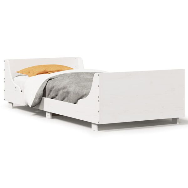 vidaXL Bed Frame without Mattress White 100x200 cm Solid Wood Pine