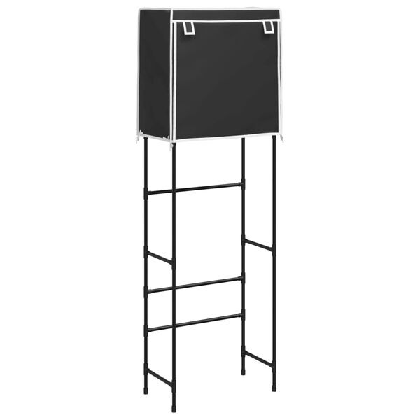 vidaXL 2-Tier Storage Rack over Toilet Black 56x30x170 cm Iron