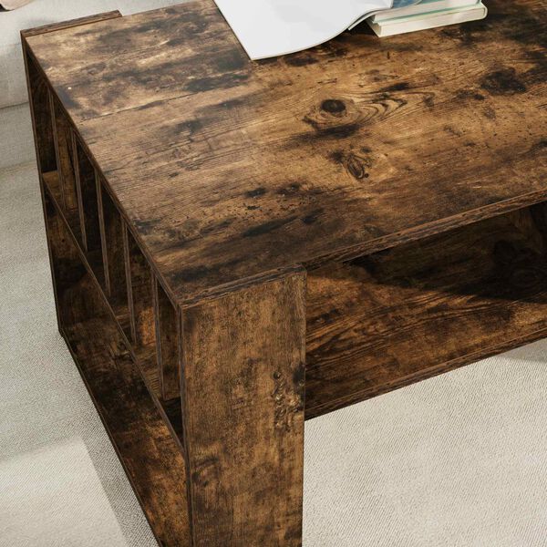 vidaXL Coffee Table Smoked Oak 92 x 49.5 x 45 cm Engineered Wood