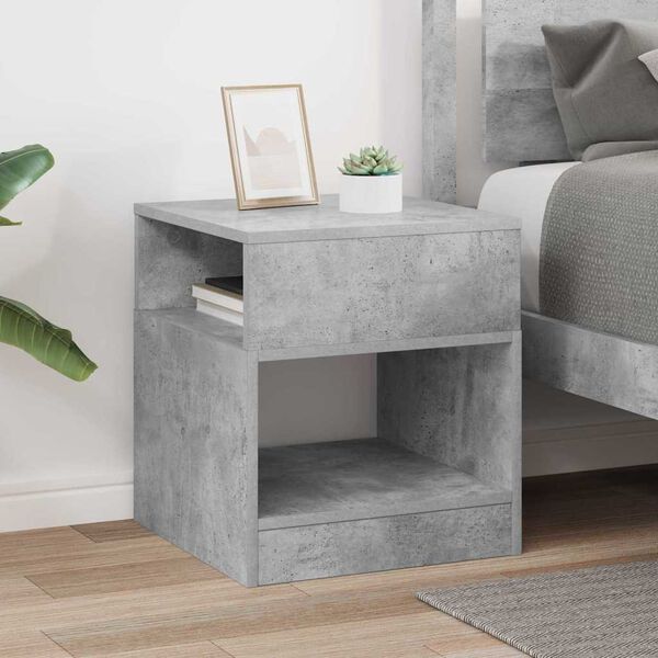 vidaXL End Table Concrete Grey 40.5 x 40 x 45 cm Engineered Wood