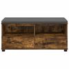 vidaXL Hall Bench with Cushion with Drawer Smoked Oak 100 x 38 x 46 cm
