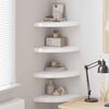 vidaXL Floating Corner Shelves 4 pcs High Gloss White 35x35x3.8 cm MDF