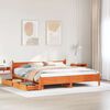 vidaXL Bed Frame without Mattress Wax Brown 200x200 cm Solid Wood Pine