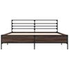 vidaXL Bed Frame without Mattress Smoked Oak 160x200 cm